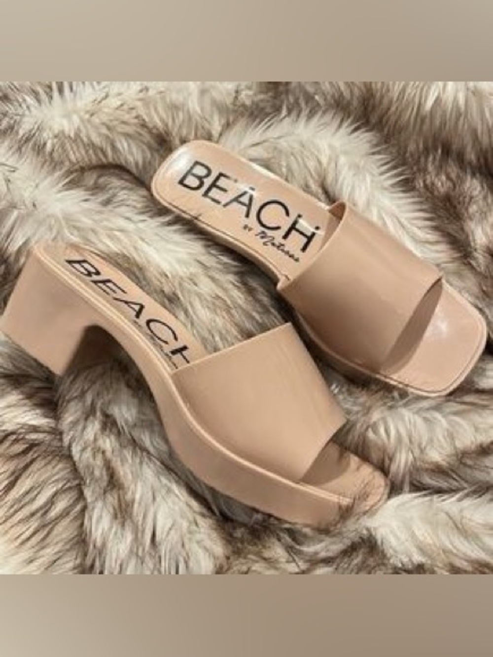 BEACH by Matisse Beige Block Heel Mules